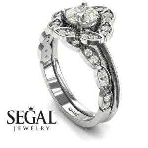 Unique engagement rings - Set Diamond Ring- Lucy no. 3