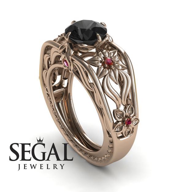 engagement ring segal with black diamonds